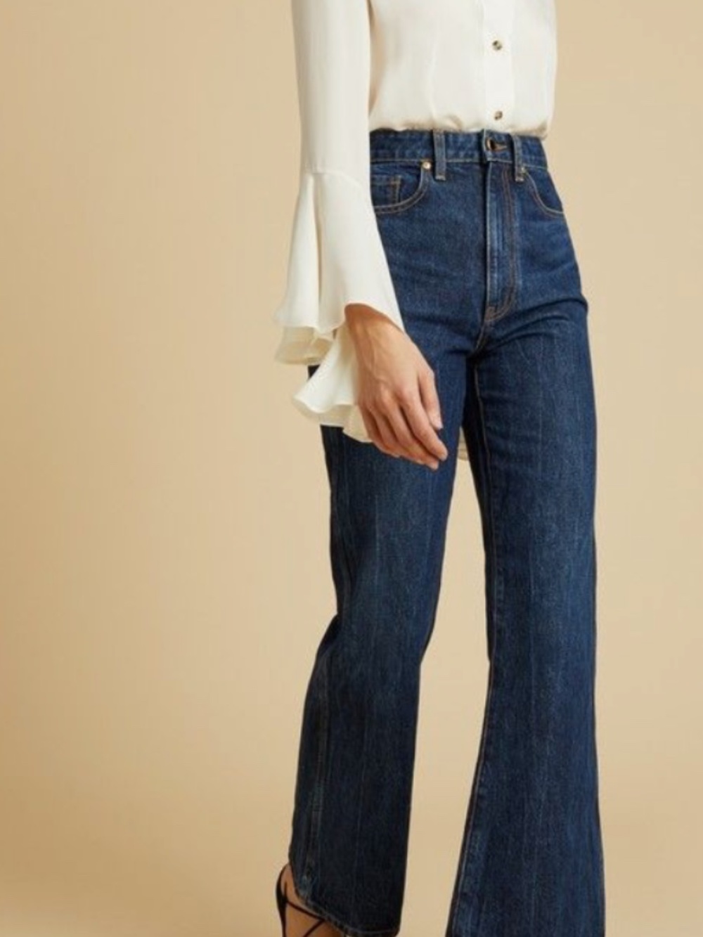 NWOT KHAITE Gabbie High Waisted Flare Jeans- Size 31